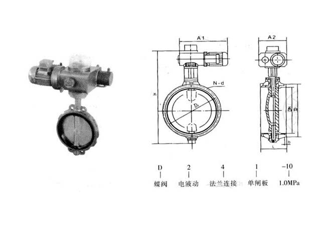 D241型电液动水道蝶阀